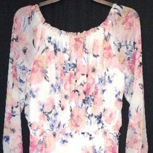Pre-loved Nine West knee length sheer floral dress SZ 8